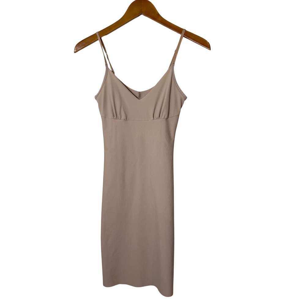 Commando Women Cami Slip Dress M Beige V-Neck Adjustable Strap Minimalist Chic